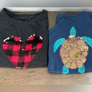 Girls sequence shirts. Good condition. Size 7-8